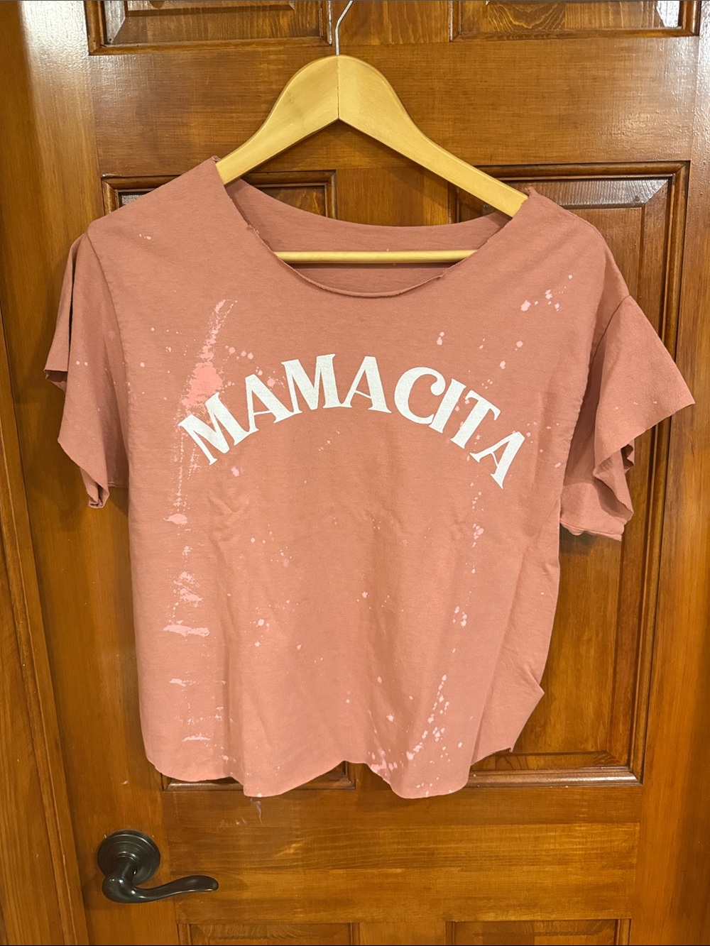 Mamacita Short Sleeve Crop Tee in Dusty Rose